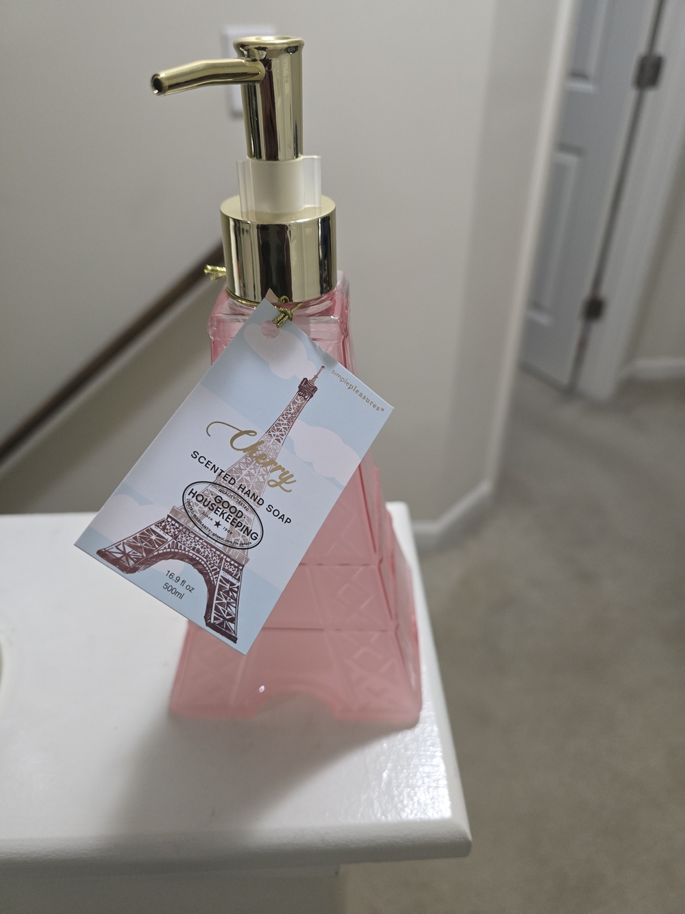 Scented Pink Hand Soap with Gold Pump